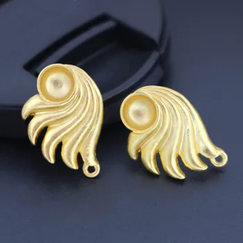 

10 pairs Angel Wings Hanging Earrings Connectors Base Accessories for Women Fashion Jewelry Metal Geometric Gold Dangle Earring