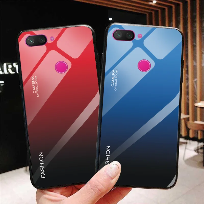 

Tempered Glass Case For Xiaomi Mi8 Mi9 SE Glossy Stained Gradient Colorful Case For Xiaomi Mi8 Mi9 Bumper Tempered Case Mi8 Lite