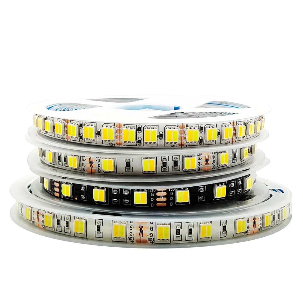 5m 5050 CCT Luces Led Strip Light 300/600leds Color Temperature Adjustable White/Black PCB DC12V/24V IP30/IP65