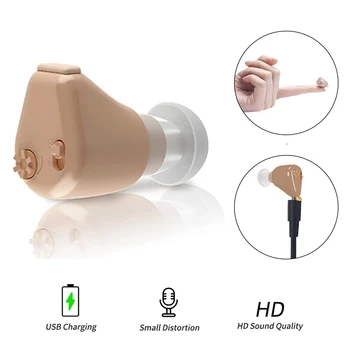 

Rechargeable Hearing Aids Sound Amplifier Invisible Hearing Aid Ear Hearing Amplifier Aid Mini Hearing Aid for Deaf/Elderly