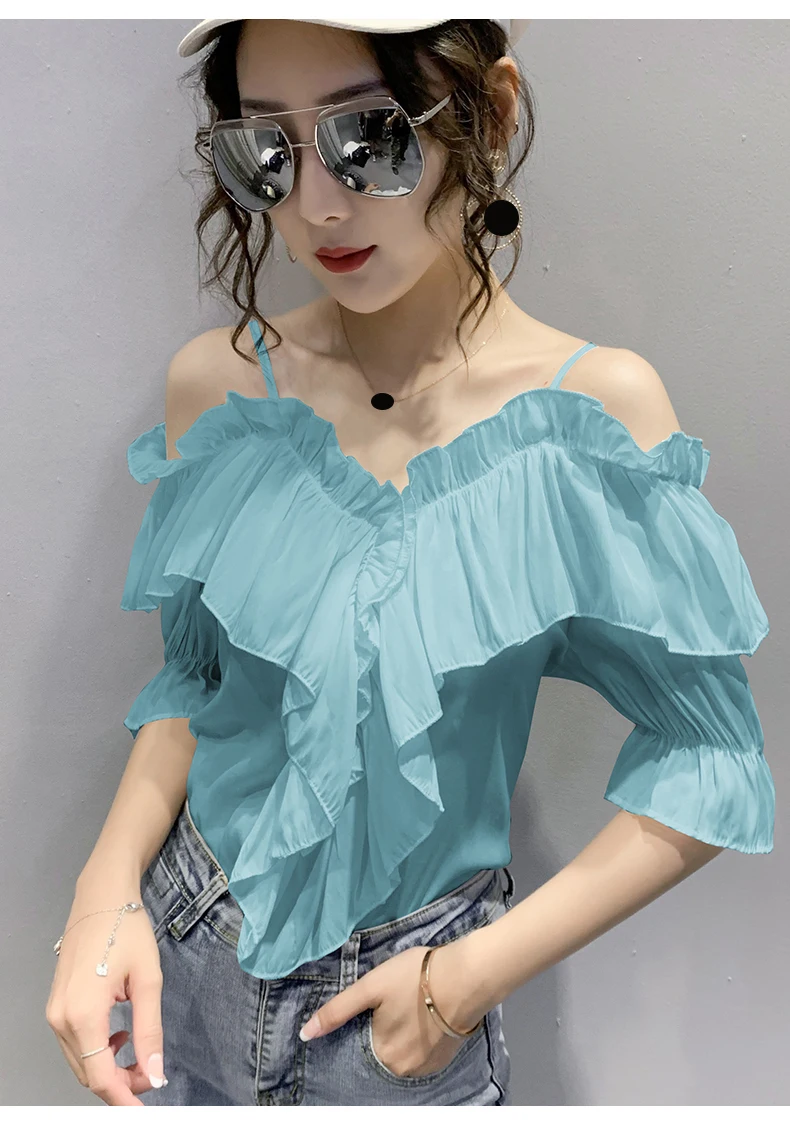 strapless chiffon ruffle top