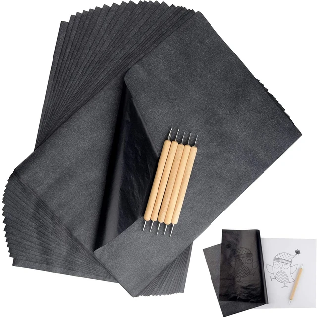 120 Sheets Carbon Copy Paper With 5 Pcs Embossing Pen Black Transfer Paper  A4 Finance Copy Paper Office Carbon Paper - AliExpress