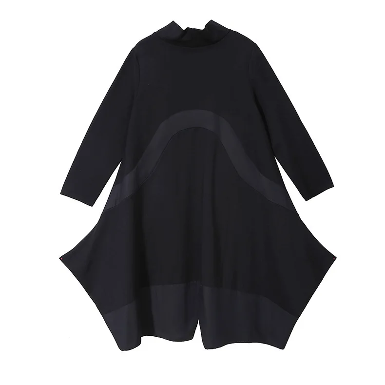 Max LuLu модные корейские зимние женские панковские уличные женские свободные элегантные черные платья Повседневная одежда с карманами и высоким воротником