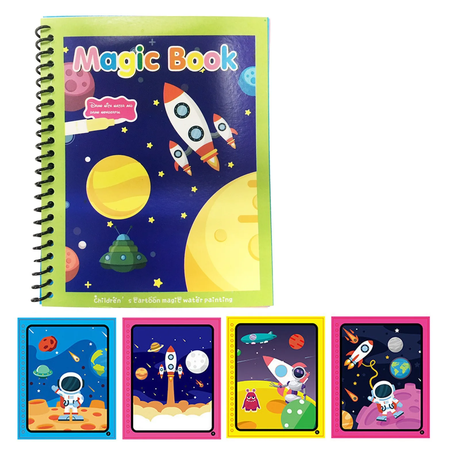 Игрушки Монтессори многоразовая книга для раскрашивания волшебной воды