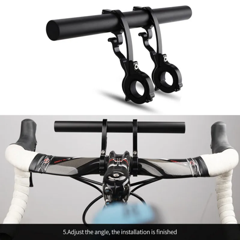 

20CM Bicycle Handlebar Extended Bracket Bike Headlight Flashlight Mount Bar Computer Holder MTB Aluminum Alloy Support Extender