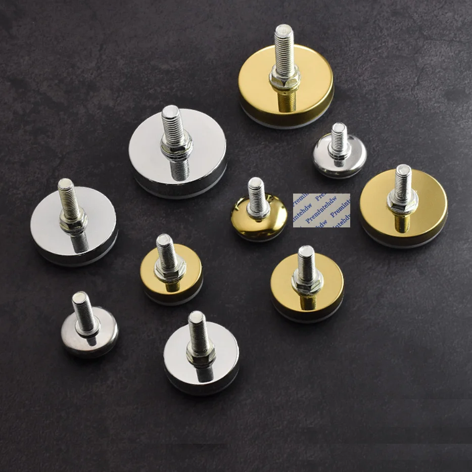 Furniture Leveling Feet Pad Leveler Round Nylon Covered Steel 10Pcs With M6 M8 M10 Thread Stem