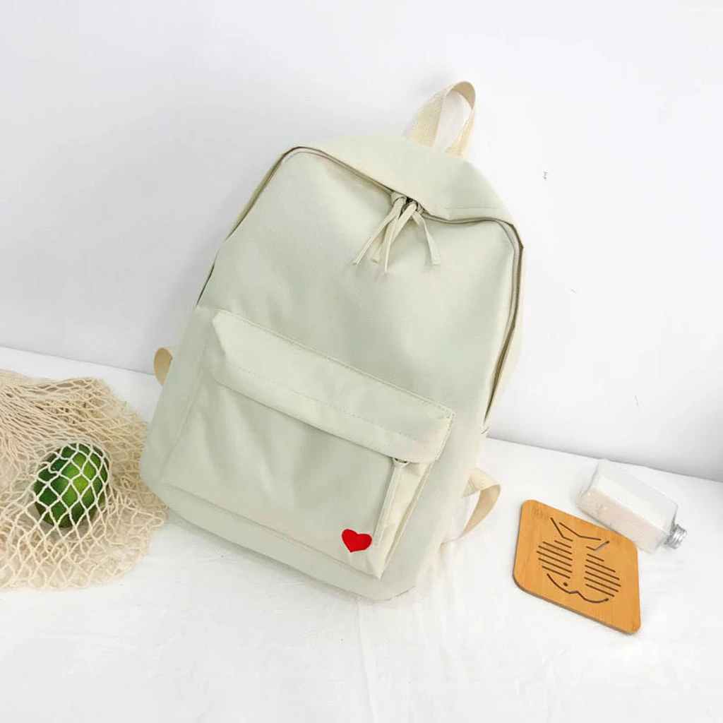 

High Quality Canvas Printed Heart Yellow Backpack Korean Style Students Travel Bag Girls School Bag Laptop Backpack 827