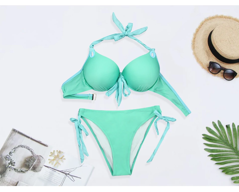 PERONA Women Bikini Set Print Swimwear Sexy Push Up Swimsuit Two Piece Bathing Suit Padded Swimming Suit 2020