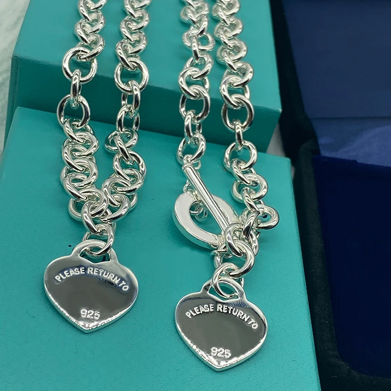 

925 Sterling Silver Necklace original genuine jewelry Necklace for Womoen couple gift