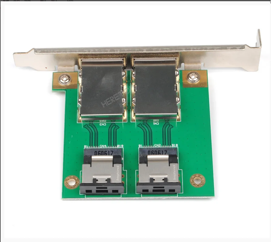 Dual Ports Mini SAS SFF-8087 36Pin To SAS SFF-8088 26Pin With PCI Adapter Board 