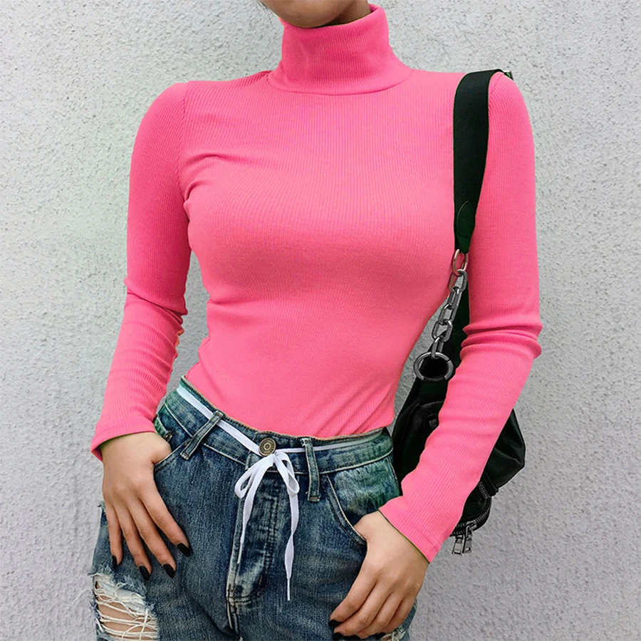 Turtleneck Sweater Women Long-Sleeved Slim Knit Coat Solid Casual Ladies Winter Knitting Pullover Warm Tops Sweatshirs Vodolazka | Женская