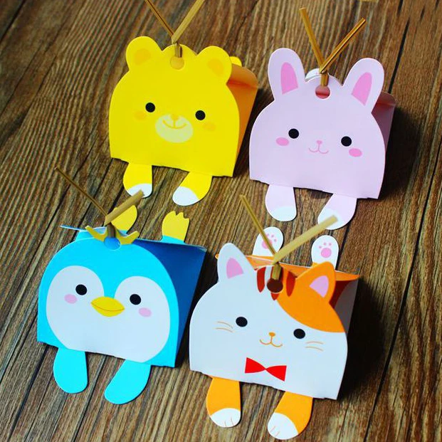 Cute Animal Modeling Candy Box Kids First Birthday Party Decoration Wedding Favors Paper Gift Boxes Baby Shower Supplie | Дом и сад