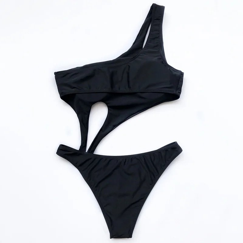 2024 Sexy One Shoulder Female Swimwear One Piece Swimsuit Women High cut Monokini Bather Bathing Suit Swim Beachwear