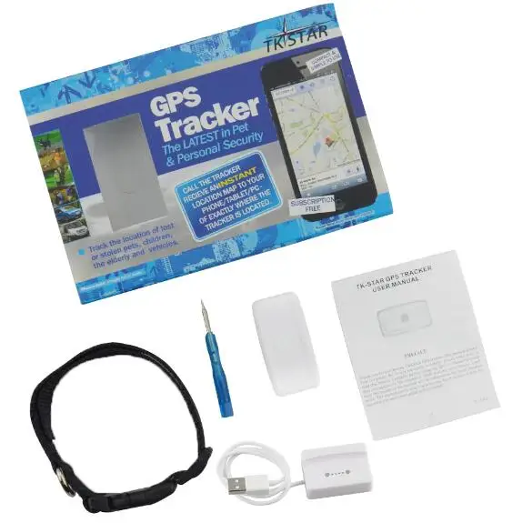With box TKSTAR мини Водонепроницаемый для домашних животных GSM gps локатор трекер Rastreador отслеживание для домашних собак кошек в режиме реального времени бесплатное приложение трековое устройство сигнализации - Цвет: With box