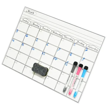 

Magnetic Refrigerator Wall Art Sticker Calendar Monthly Weekly Planner White Board Erase for Kitchen 42X30cm