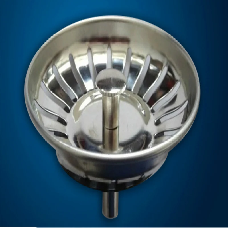 High Quality Stainless Steel Kitchen Sink Rubber Brass Strainer Waste Plug Drain Stopper Filter Basket Plumbing