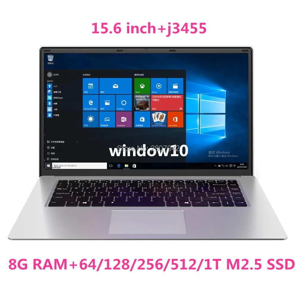 Ноутбук 15 6 &quot 8 ГБ ОЗУ 64 Гб 128 256 512 1T SSD J3455 четырехъядерный ультрабук с веб-камерой