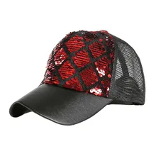 Хип-хоп Студенческая утка язык сетчатые шляпы блестки Бейсбол Велоспорт Пешие кепки для бега унисекс геометрические блестящие спортивные кепки