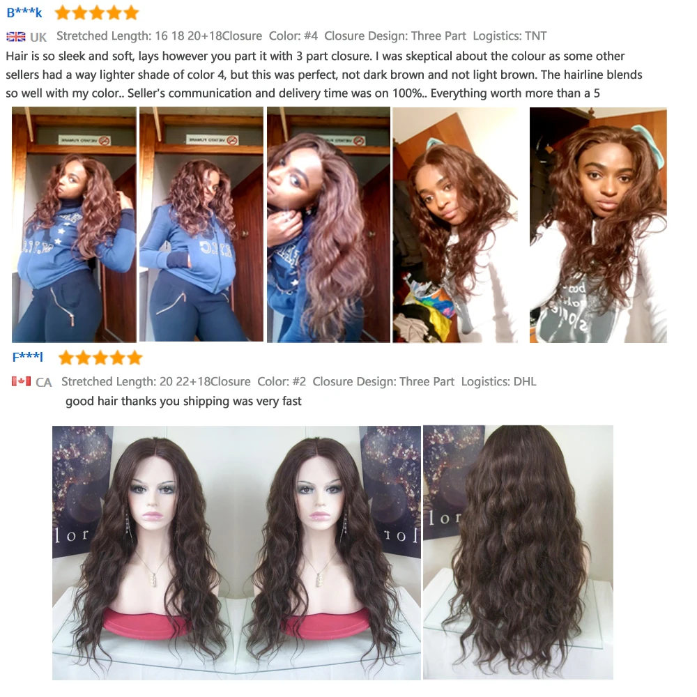 Beaudiva пряди для волос с закрытием#1#2#4 Коричневые Бразильские вплетаемые волосы 3 шт. прямые пряди с закрытием шнурка человеческие волосы
