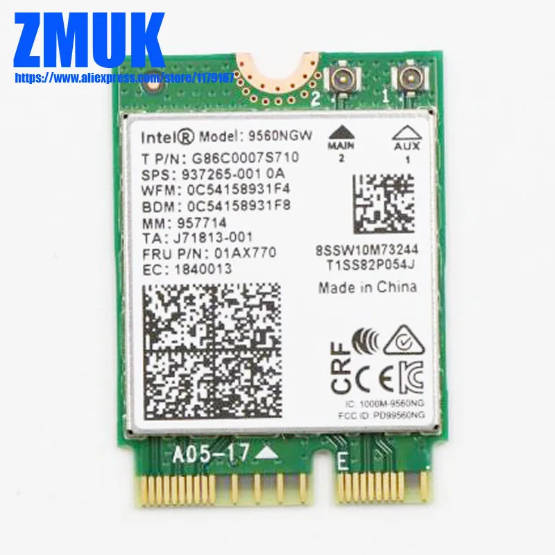  Int Dual Band Wireless-AC 9560 w/ BT 5.0 WiFi Card For Thinkpad P52 P72 P1 L390 P330 M920q M920x M9