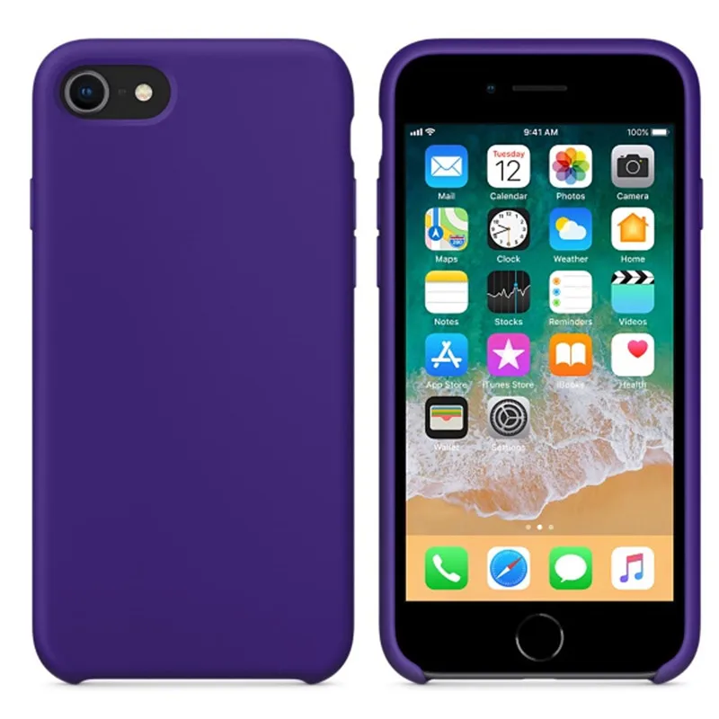 3 Ultra Violet Роскошный официальный силиконовый чехол с логотипом для iPhone 5SE 6s 7 8 Plus, Жидкий чехол для Apple iPhone XS Max XR 11pro MAX чехол - Цвет: 3 Ultra Violet