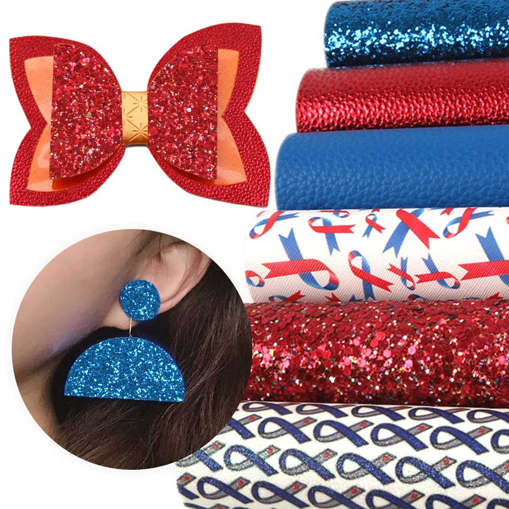 David accessories 6 шт./компл. 20*34 см мульти-Материал Синтетическая кожа набор «сделай сам» с бантом чехол для телефона Материал Искусственная кожа ткань, 1Yc8041