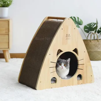 

Cat Nest Four Seasons Universal Villa Cat House Detachable Vertical Corrugated Board Scratch Rattan Ball Cat Supplies