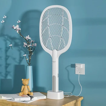 

2 In 1 Mosquito Swatter And Mosquito Killer Lamp Rechargeable Electric Racket Handheld Fly Zapper Pest Control Tools