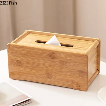 

Modern Style Bamboo Tissue Boxes Minimalistt Bath/Toilet Paper Tissue Container Tissue Boxes for Home Kitchen Houseware