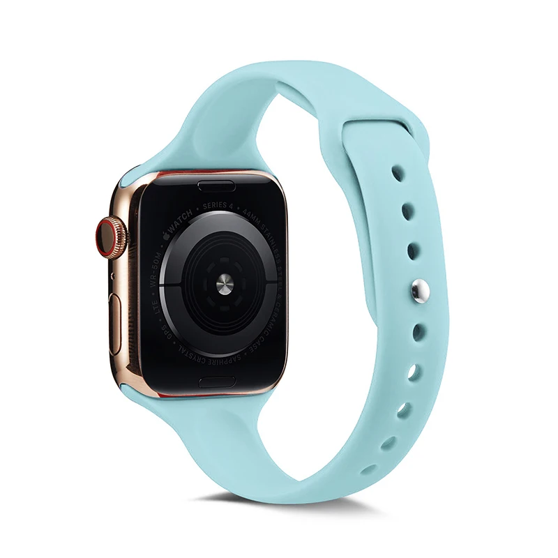 Ремешок для часов Apple Watch 38 мм 42 мм 44 мм 40 мм IWatch 4 3 2 1 спортивный силиконовый ремешок тонкий браслет аксессуары для часов - Цвет ремешка: Green
