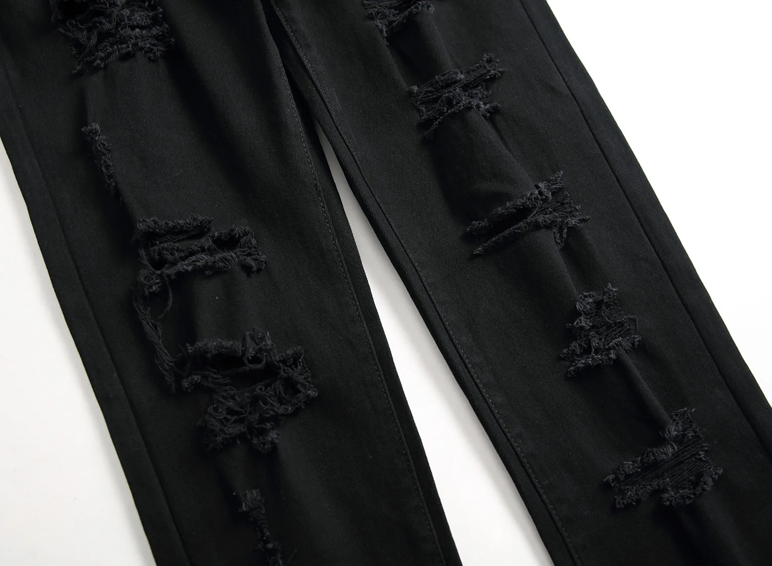 Black Jeans Men's Newest Elastic Hole Decor Men Cowboy Trousers Long Length Men Jeans Skinny Jeans for Mens
