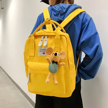 

HOCODO New Backpack Women Waterproof Nylon Shoulder Bag Female School Bag For Teenage Girls Pure Color Travel Backpacks Mochilas