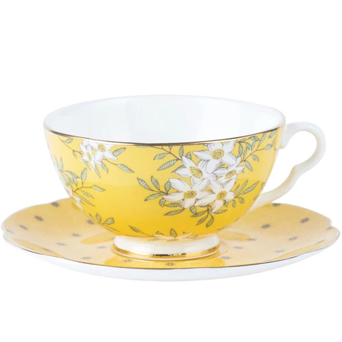 Coffee cup saucer Английский день чашка костяного фарфора кофейная чашка блюдце набор ручная роспись золото роскошный керамический ситечко таза кафе свадебный подарок E5 - Цвет: Coffee cup saucer