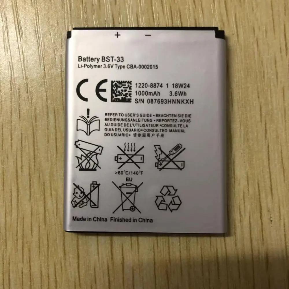 2 шт./Лот Новый высококачественный BST-33 Аккумулятор для Sony Ericsson W610i W660i W705 W880i Z530i K630