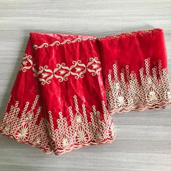 

hot selling african bazin riche getzner 2020 nouveau cotton brode bazin brode high quality nigerian gele headtie 7yard YHJ6-9