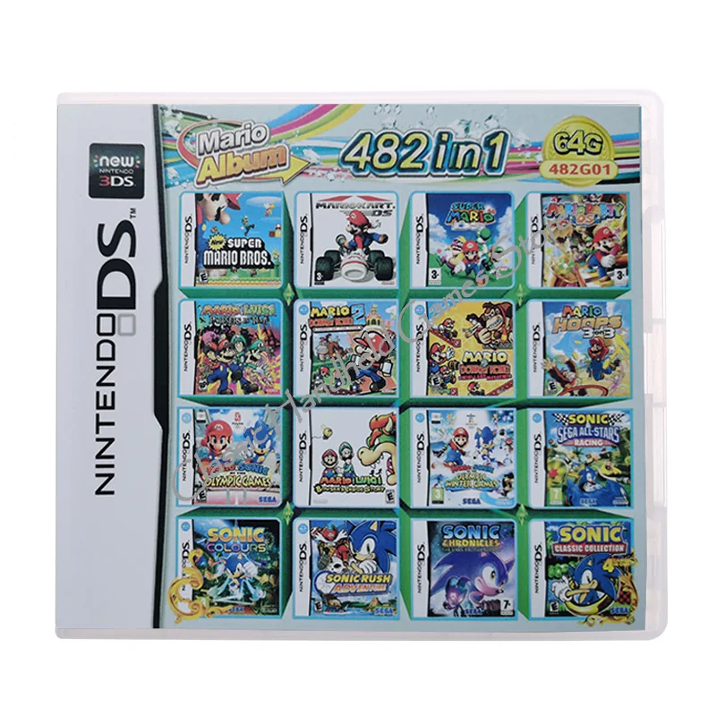 Картридж для игровой консоли Nintendo DS 3DS 2DS 482 в 1G01 | Электроника