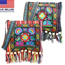 Вышивка Boho Tote сумка-мессенджер Этническая сумка на плечо Hmong винтажная хиппи Кисточкой Горячая леди через плечо дорожные сумки