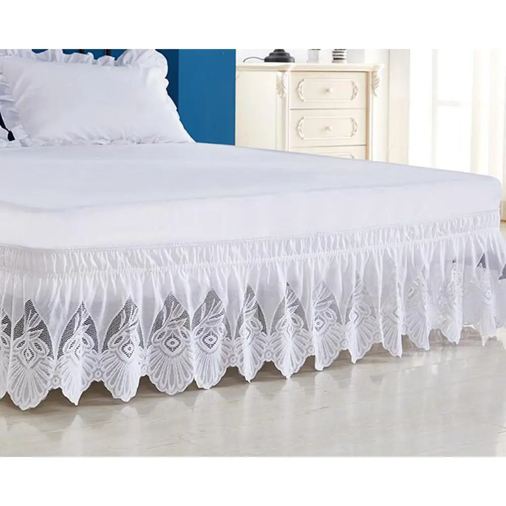 HobbyLane Bed Sheet Princess Lace Bed Skirt Elastic Bed Skirt Wrap Bed Skirt Bedroom Linen