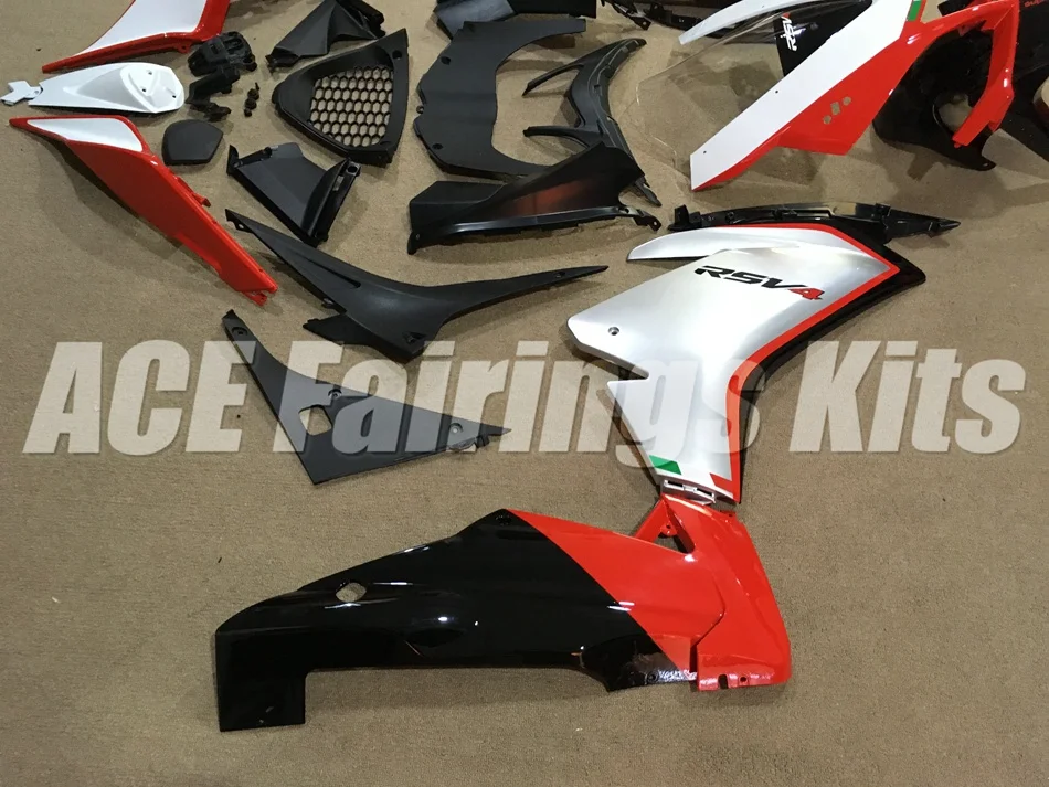 Полный комплект обтекателя мотоцикла подходит для Aprilia RSV4 1000 2010 2011 2012 2013 впрыска ABS Пластик красное серебро Лидер продаж