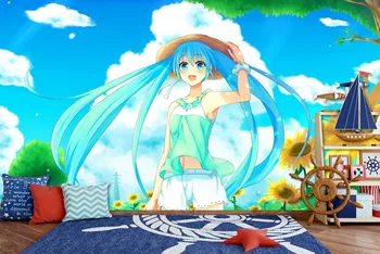 

[Self-Adhesive] 3D Hatsune Miku 622 Japan Anime Wall Paper mural Wall Print Decal Wall Murals Belly