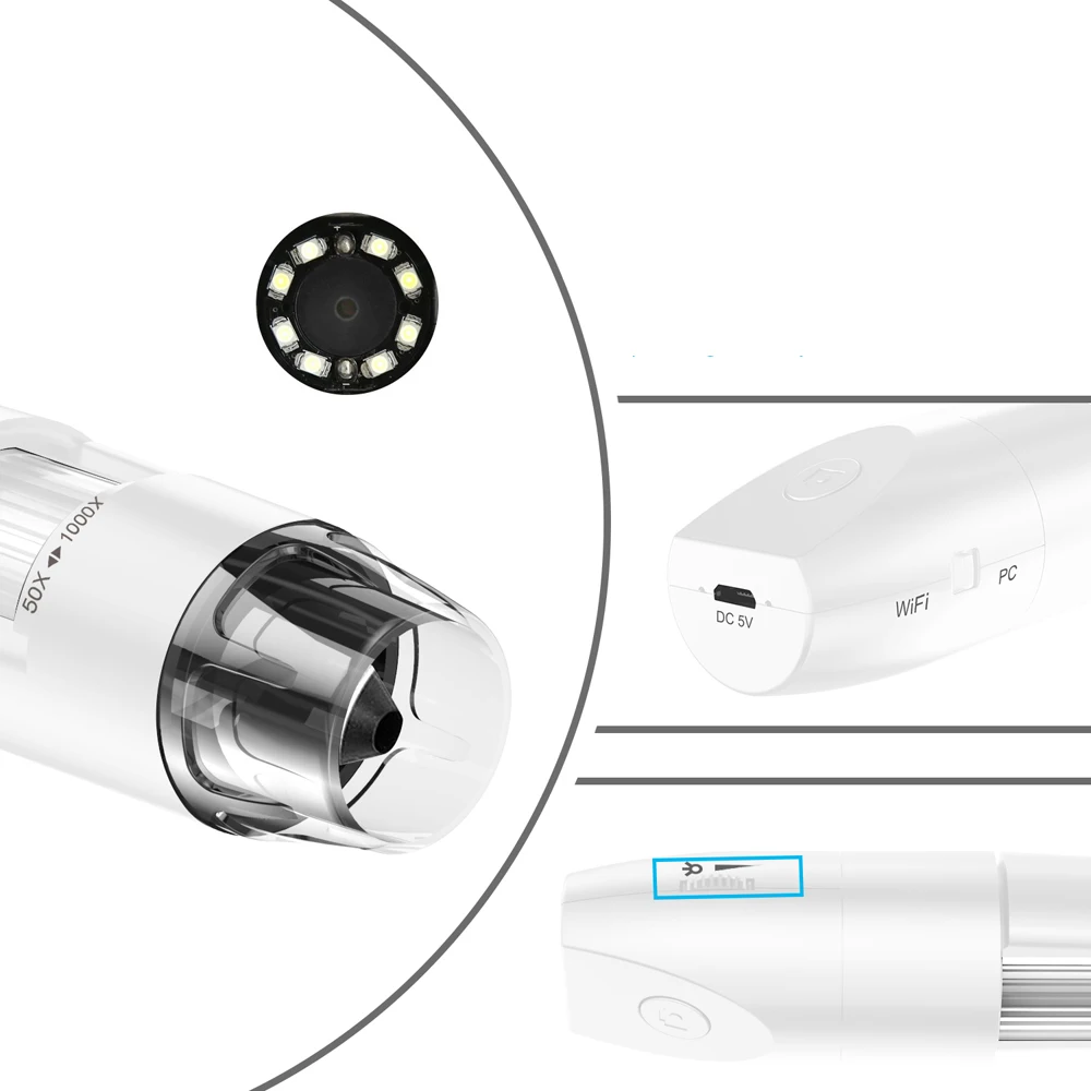  Microscopio Digital 1000x WiFi inskam316 portátil HD 1080P USB microscopio cámara con soporte de tu