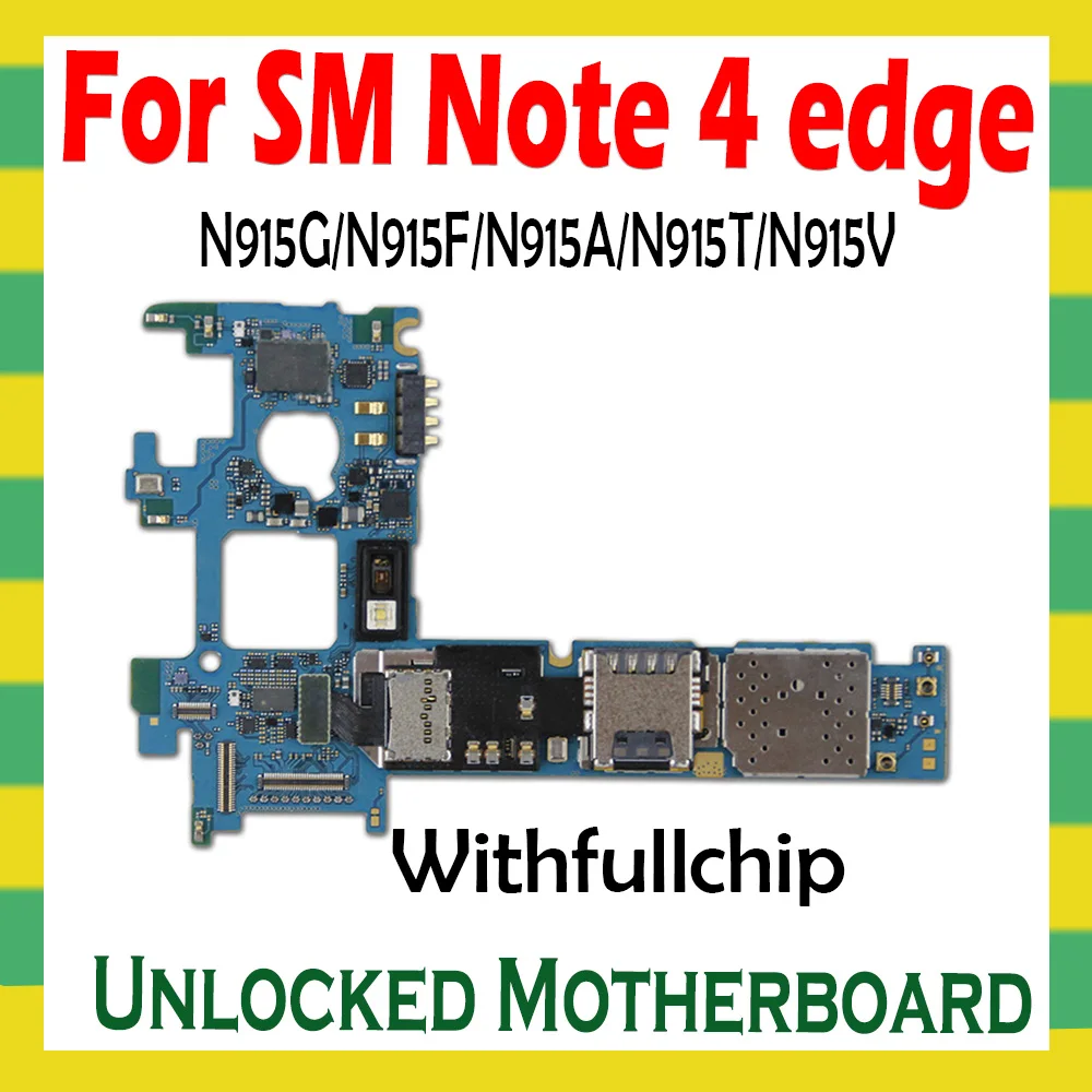 Оригинальная материнская плата разблокировки для Samsung Note 4 edge N915F N915G N915A N915T N915V