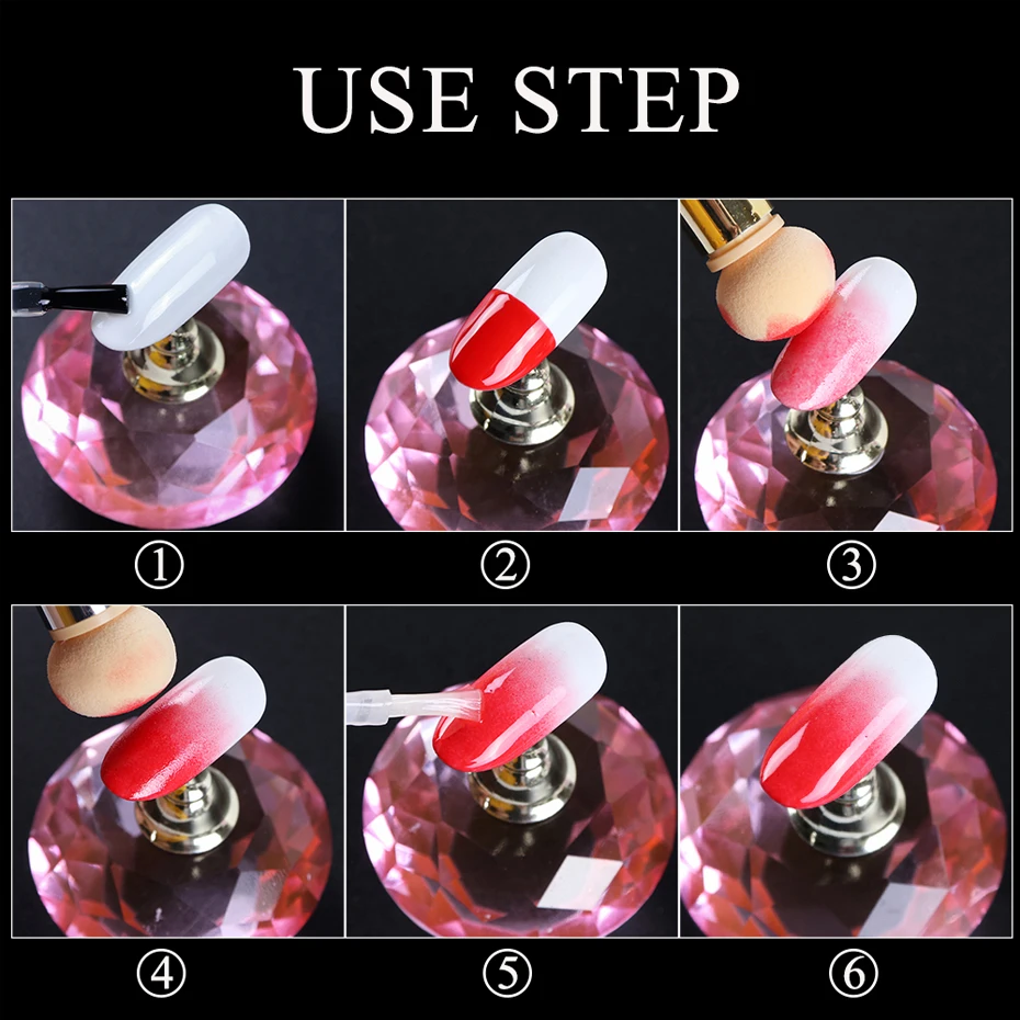 1pc Double Head Nail Brush Gradient Brushes For Nail Art Manicure Tools Sponge Head Bloom Acrylic Gel Nail Polishing Pen LA944-1