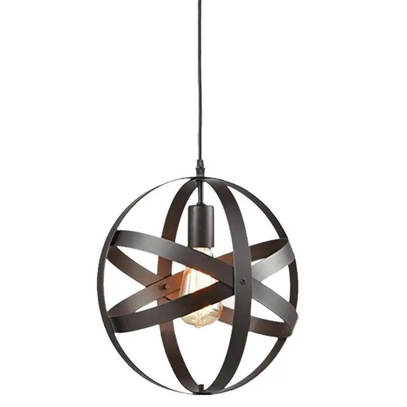 Iron Round Globe Hanging Lamp Retro Industrial Style Pendant Light For Bedroom Living Room Bar (20cm/30cm) | Лампы и освещение
