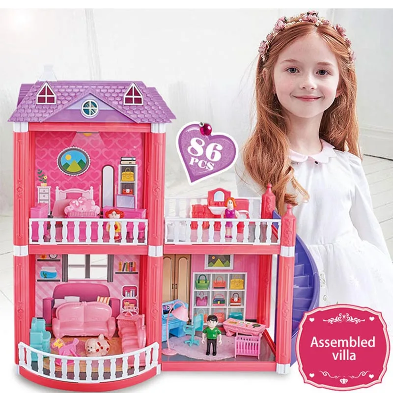 A976 Новинка DIY Семья Кукольный дом аксессуары Игрушка с миниатюрной мебели гараж собрать вилла Кукольный дом, игрушки для девочек подарок на день рождения - Цвет: A976