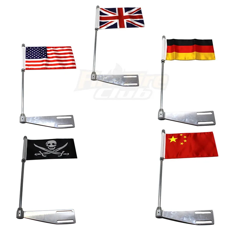 

Chrome Motorcycle Flag Pole Mount Luggage Rack Rear Side For Indian Chieftain Classic