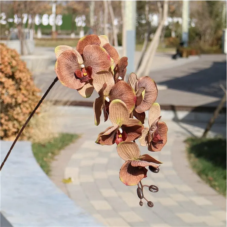 Поддельные Масляные картины эффект бабочка цветок орхидеи Искусственный черный/красный/синий/розовый/белый декоративные фаленопсис орхидеи 11 цветов