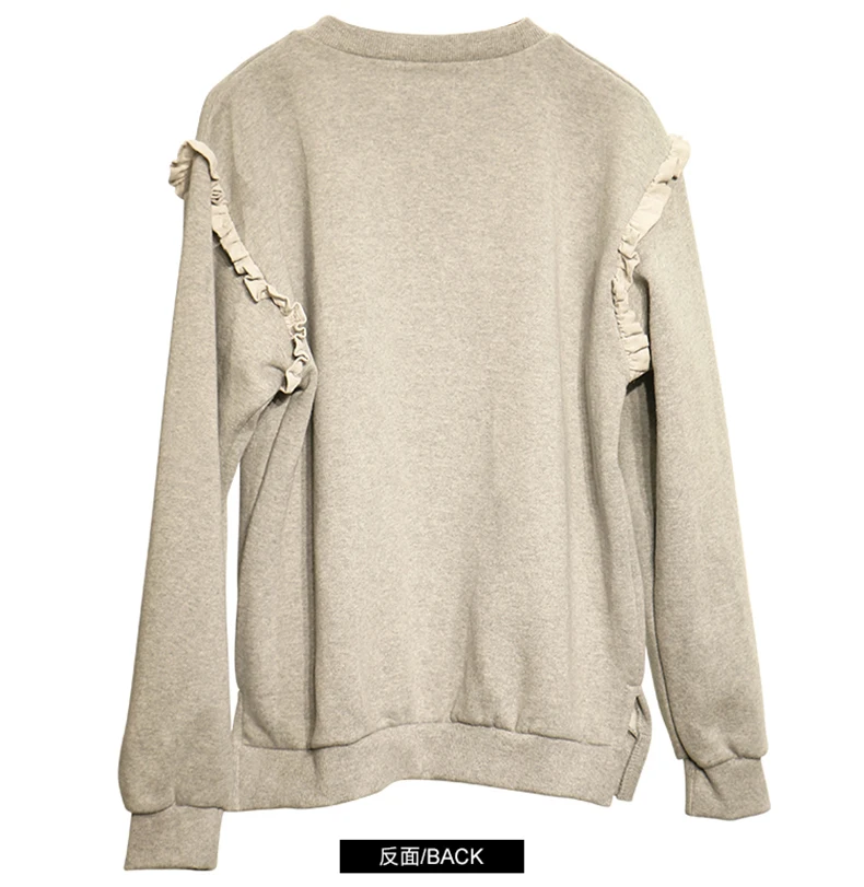 Dressnow женское весенне-осеннее серое тяжелое вышитое тонкое кошачье женское худи с длинным рукавом Высококачественная блузка с капюшоном