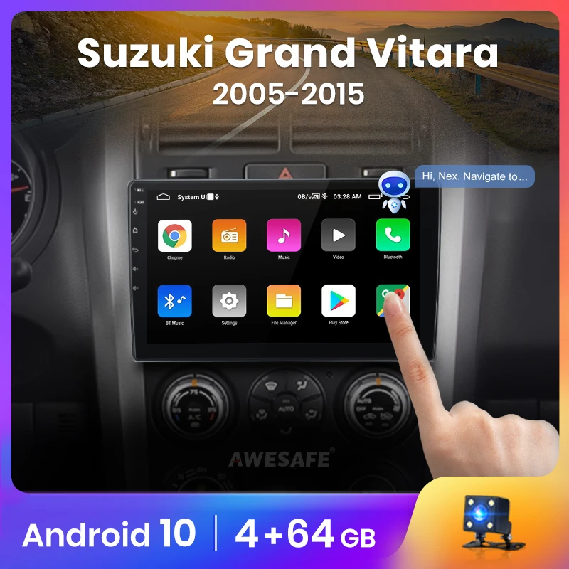 Автомагнитола AWESAFE PX9 для Suzuki Grand Vitara 3 2005-2015 2007 2008 мультимедийный видеоплеер с GPS 2din