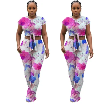 

2019 News Ladies Clothes African Dresses For Women Dashiki Print 2 Piece Set Tops Pants Robe Africaine Female Ankara DT1525